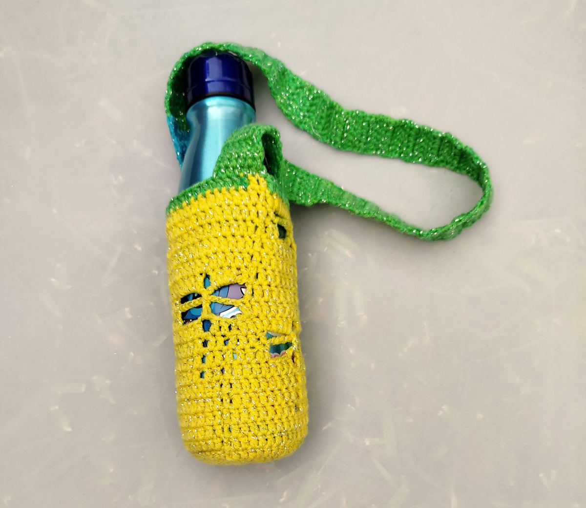 Porte gourde bleu et vert