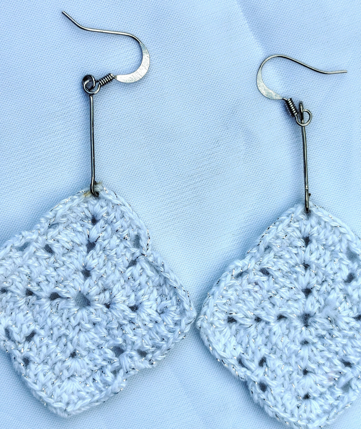 Boucle d'oreille, carrés granny