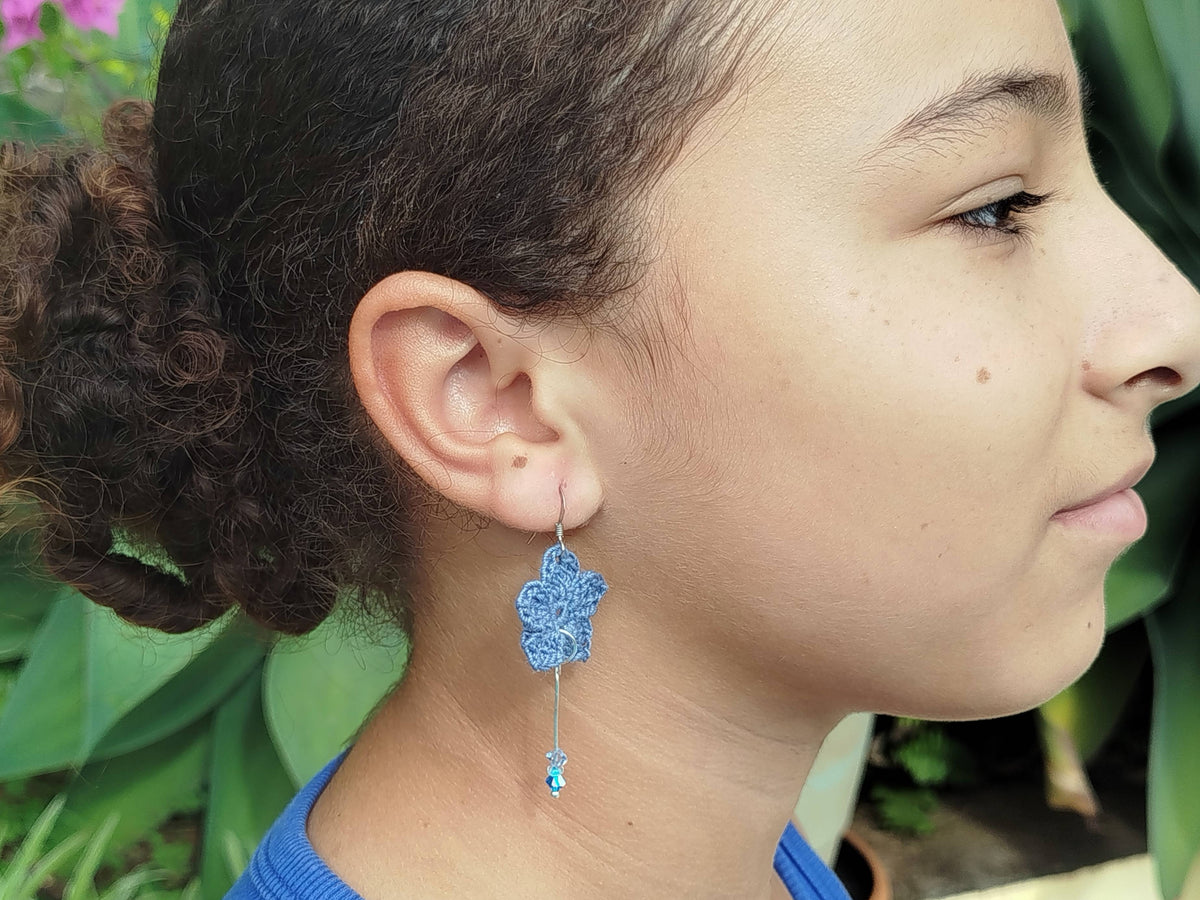 Boucle d'oreille, Myosotis suspendu