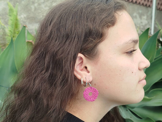 Boucle d'oreille, Médaillon rond ajouré