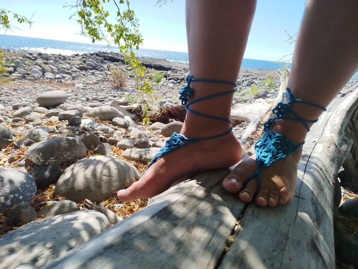 Sandale pieds nus triangle