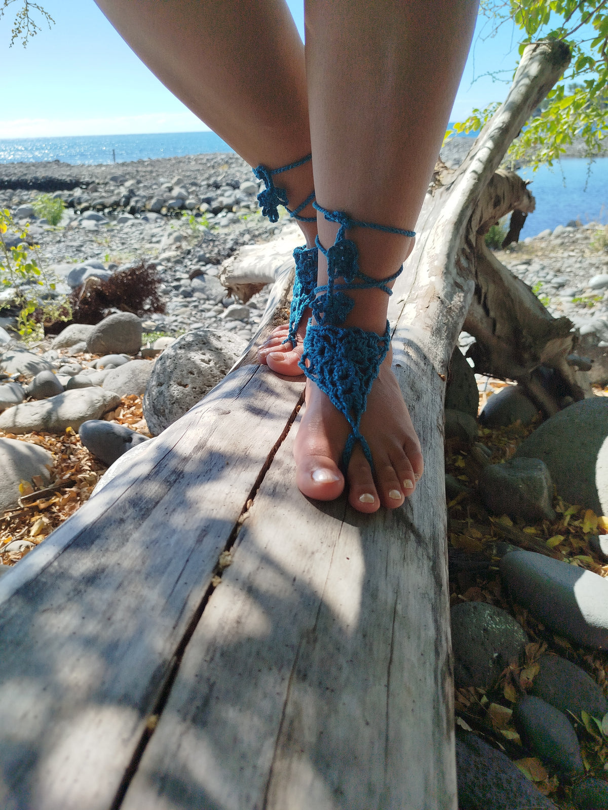 Sandale pieds nus triangle